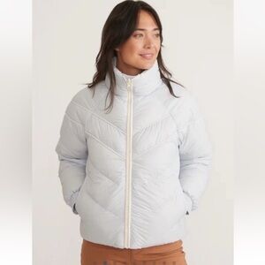New Marine Layer Archive Reversible Puffer Jacket Arctic Ice Blue Check Sz L